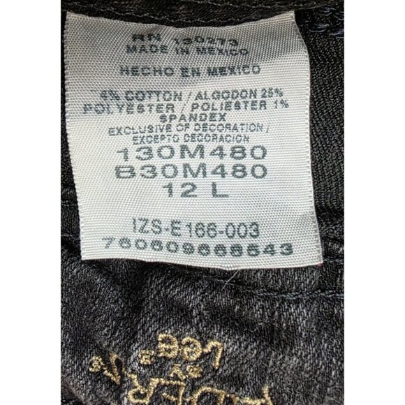 Riders By Lee Jeans Women Size 12L (32x34) Mid Rise Boot Cut Black Denim Jeans - Picture 11 of 15